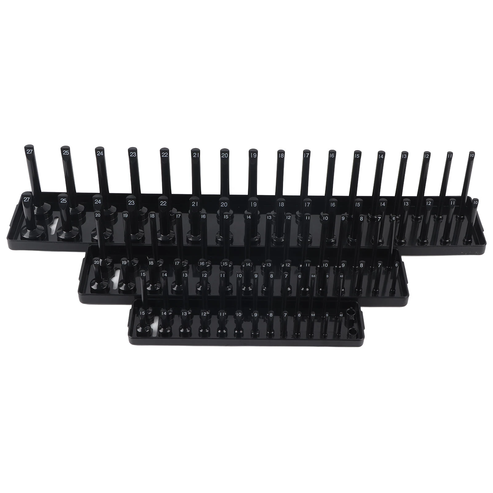 3PCS 1/4in 3/8in 1/2in Socket Holder Organizer Black Multifunctional Storage Set for Toolboxes
3PCS 1/4in 3/8in 1/2in Socket Holder Organizer Black Multifunctional Storage Set for Toolboxes