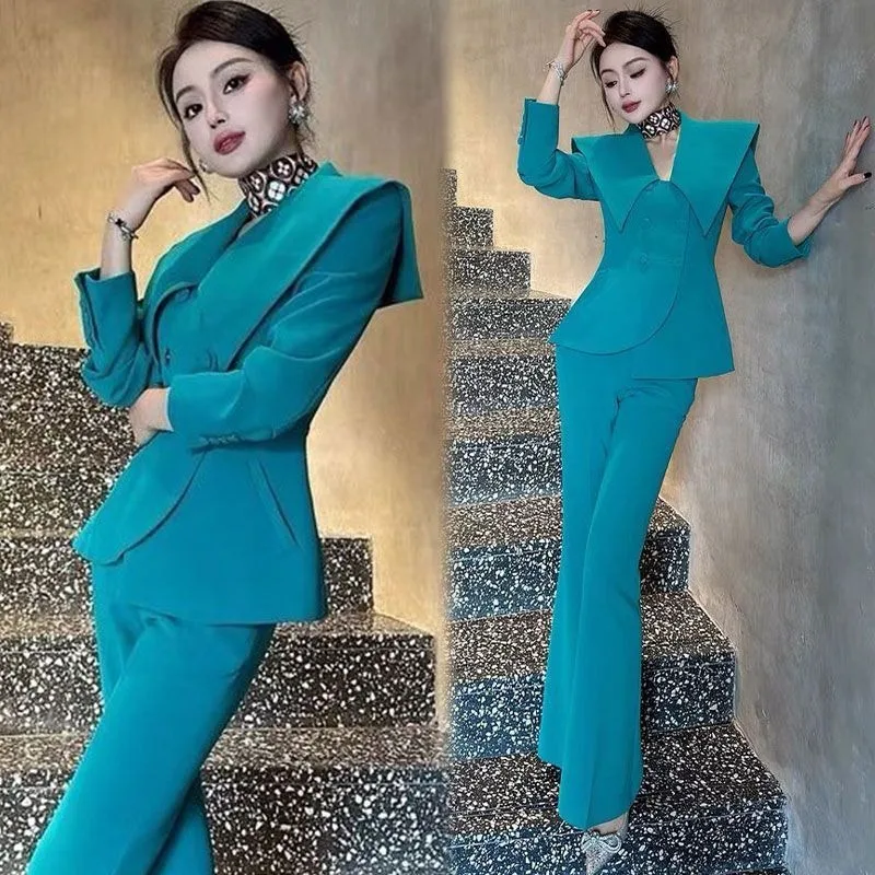 New Runway Retro Fashion Women's Two Piece Set Autumn Elegant Large Lapel Long Sleeve Jacket Coat + Wide Leg Pants OL Suit
New Runway Retro Fashion Women's Two Piece Set Autumn Elegant Large Lapel Long Sleeve Jacket Coat + Wide Leg Pants OL Suit