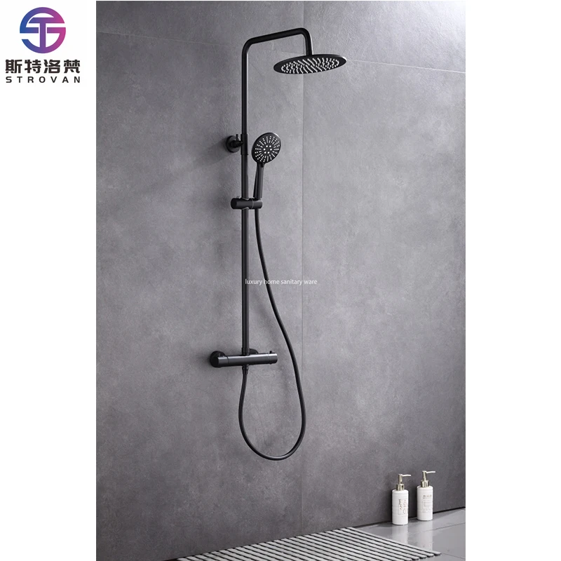 New High-quality Matte Black Shower Set, Simple Bathroom Wall-mounted Shower Set.
New High-quality Matte Black Shower Set, Simple Bathroom Wall-mounted Shower Set.
