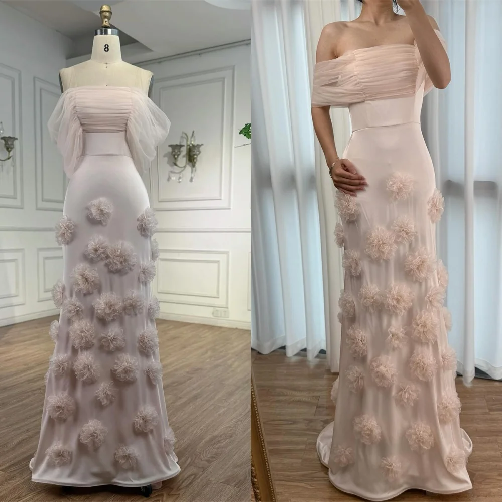 Customized Simple Light Champagne Jersey Evening Dress Exquisite Strapless Off the Shoulder Short Sleeves Special Occasion Gowns
Customized Simple Light Champagne Jersey Evening Dress Exquisite Strapless Off the Shoulder Short Sleeves Special Occasion Gowns