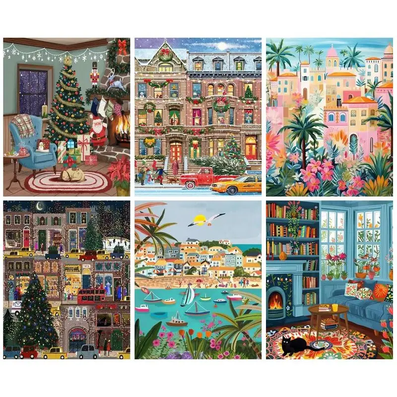 GATYZTORY Paint By Number Winter House Kits For Adults Drawing On Canvas DIY Coloring By Number Snow Man Home Decoration
GATYZTORY Paint By Number Winter House Kits For Adults Drawing On Canvas DIY Coloring By Number Snow Man Home Decoration
