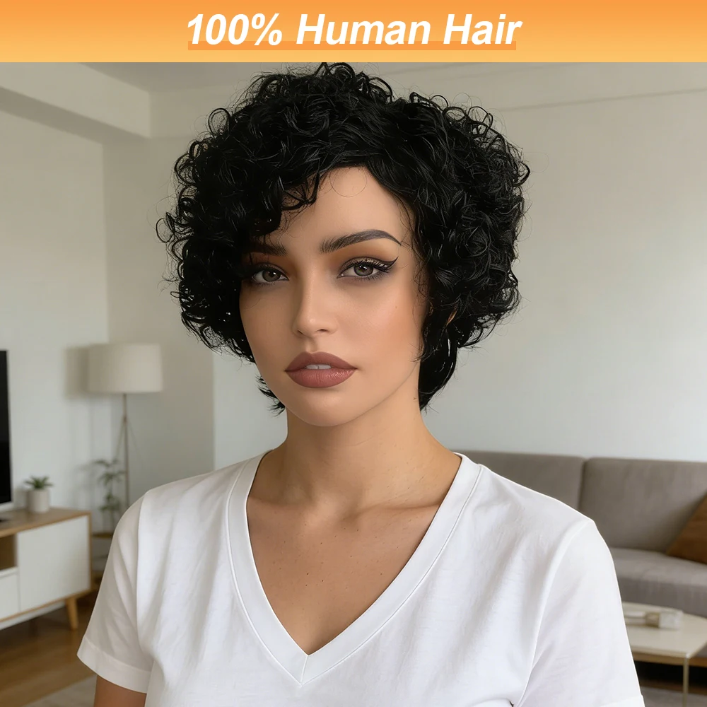 100% Real Human Hair Deep Wave Lace Wig Side Curly Short Pixie Cut Bob Wig for Women Gluless Wig Short Curly Pixie WIgs
100% Real Human Hair Deep Wave Lace Wig Side Curly Short Pixie Cut Bob Wig for Women Gluless Wig Short Curly Pixie WIgs