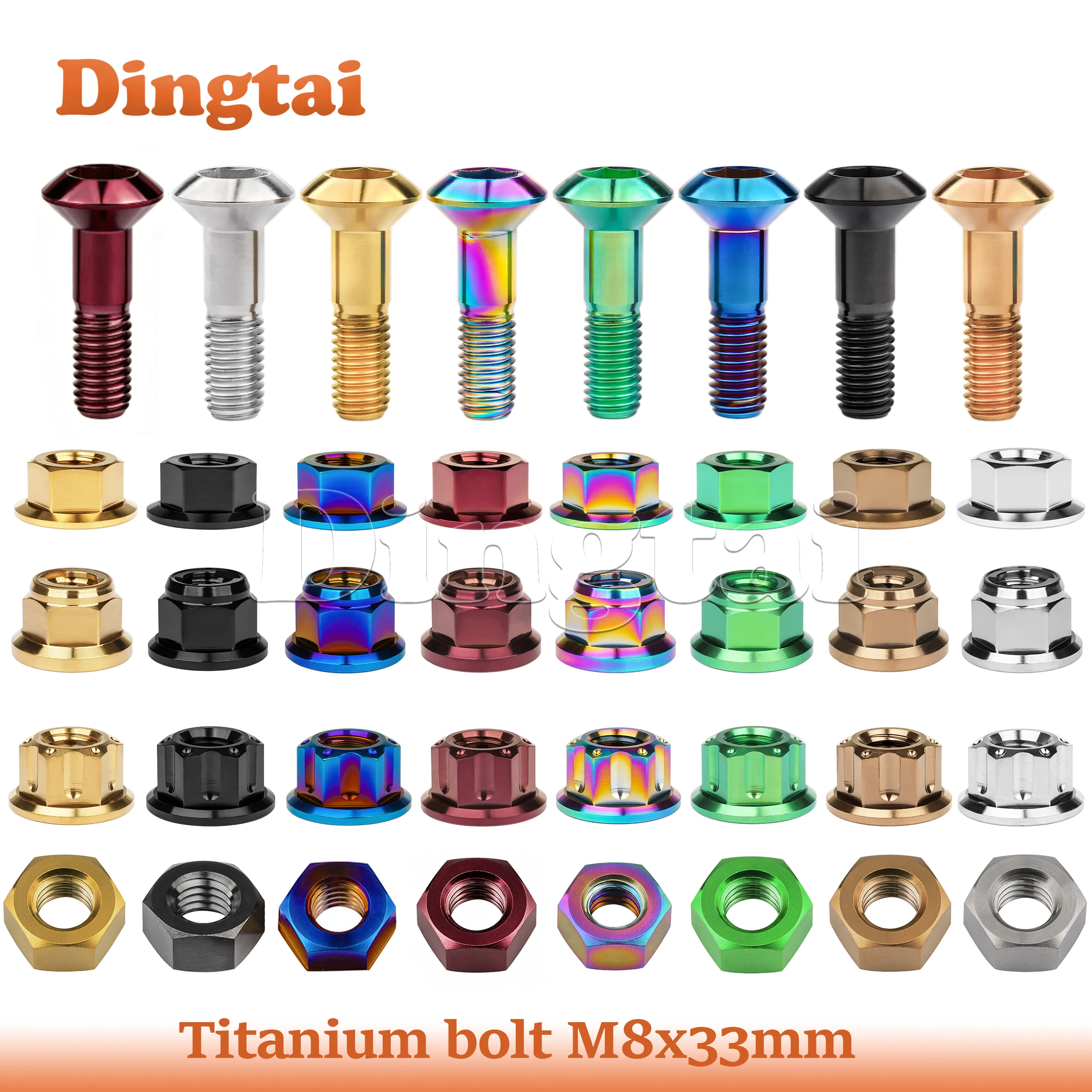 Dingtai Titanium Bolt M8x33mm or Motocross Sprocket Rear Disc Chainwheel Fastener Screws
Dingtai Titanium Bolt M8x33mm or Motocross Sprocket Rear Disc Chainwheel Fastener Screws