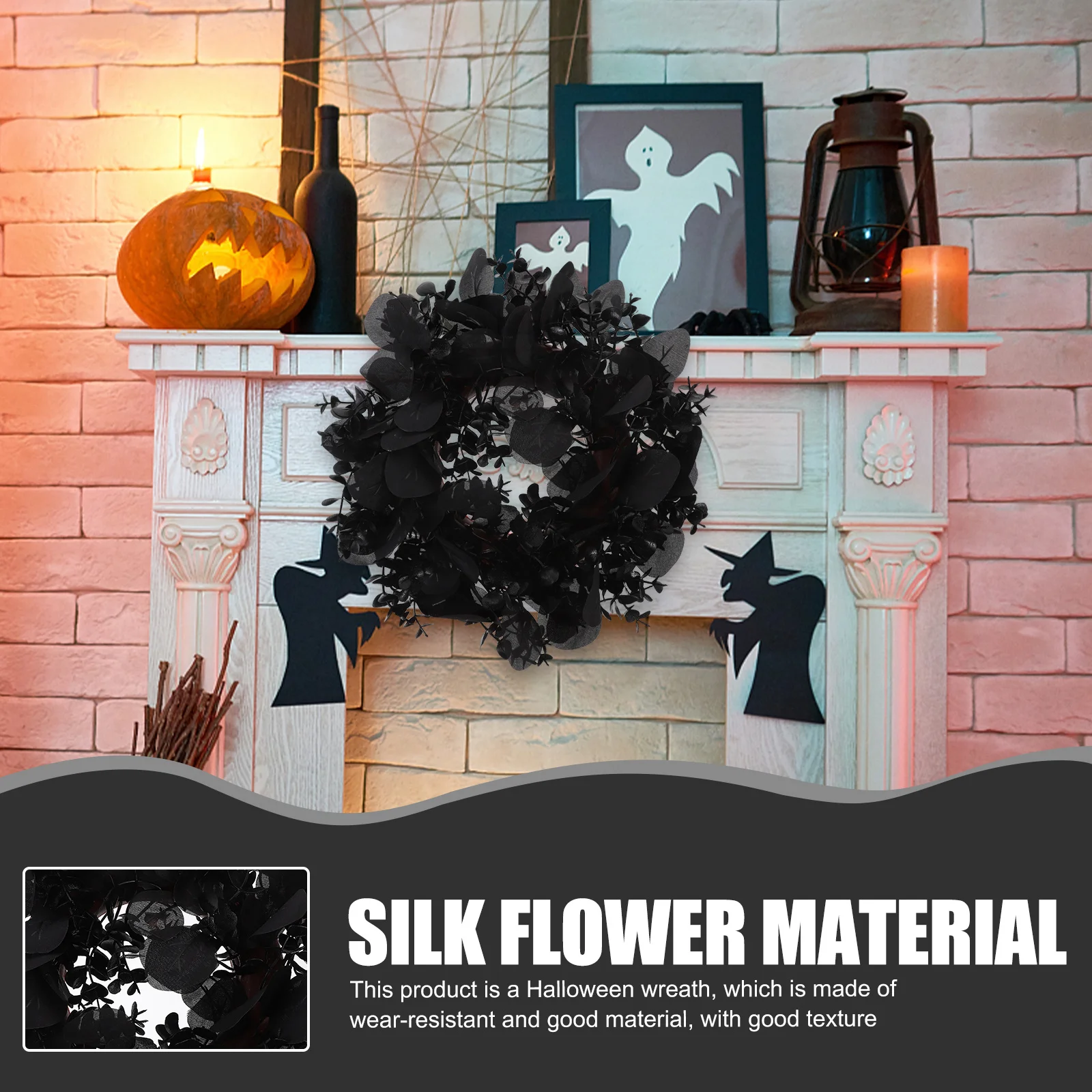 Black Halloween Eucalyptus Wreath Hanging Front Door Decor Realistic Halloween Garland Indoor Outdoor Hanging Wreath
Black Halloween Eucalyptus Wreath Hanging Front Door Decor Realistic Halloween Garland Indoor Outdoor Hanging Wreath