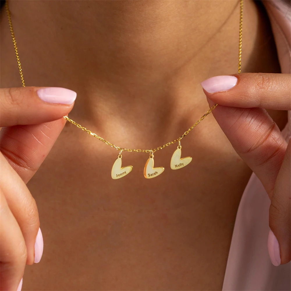 Personalized Keepsake Engraved Heart Name Necklace Custom Family Name Necklace Multiple Hearts Pendant Stainless Steel Choker
Personalized Keepsake Engraved Heart Name Necklace Custom Family Name Necklace Multiple Hearts Pendant Stainless Steel Choker