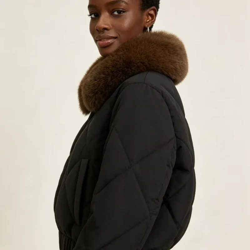 Winter Warm High-waisted Cotton-padded Jacket Fur Collar Crop Jackets Long-sleeved Top Quilted Parkas Coat Women Winter Jacket
Winter Warm High-waisted Cotton-padded Jacket Fur Collar Crop Jackets Long-sleeved Top Quilted Parkas Coat Women Winter Jacket