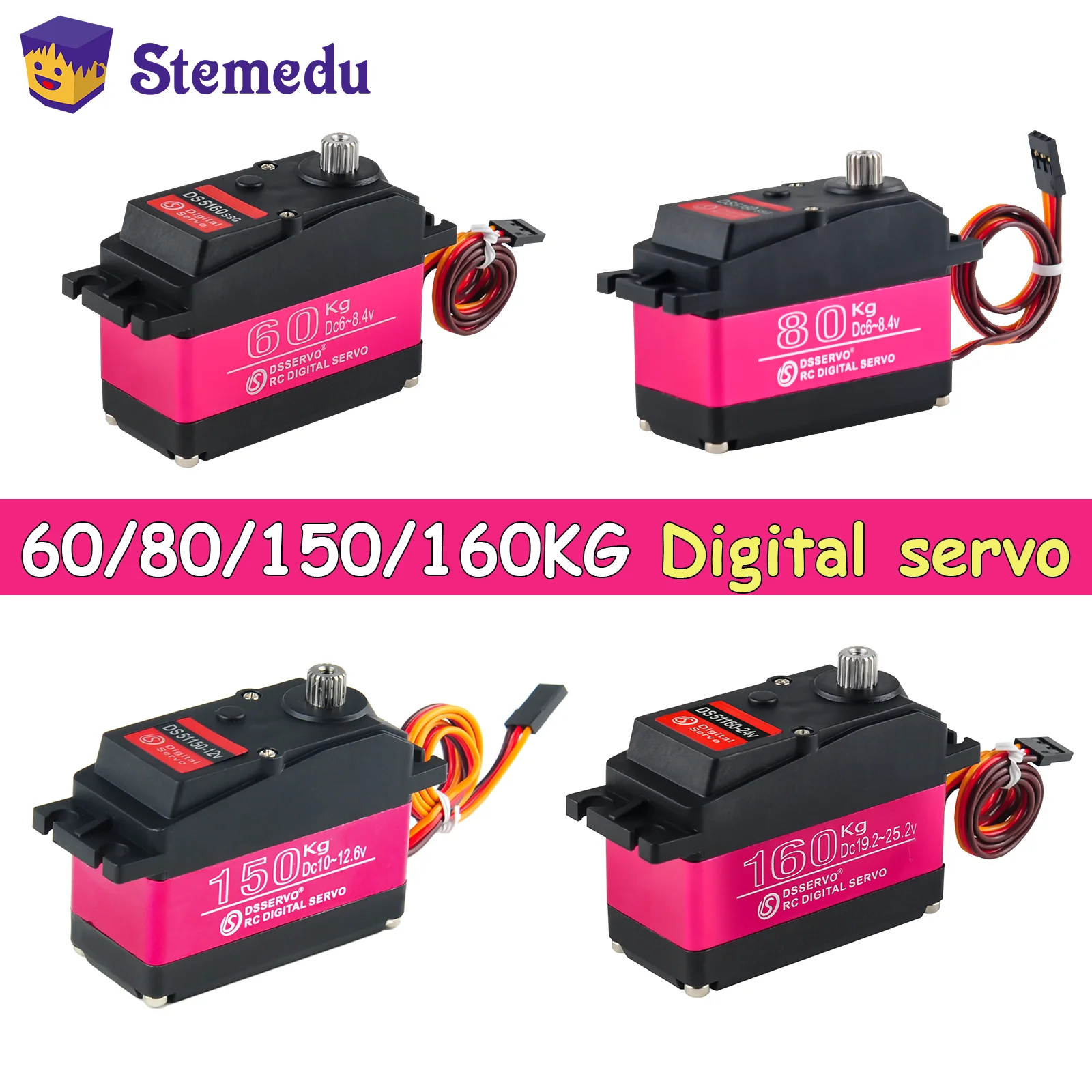 Digital Servo Waterproof 60Kg 80Kg 150Kg 160Kg 180/270° Metal Gear Servos for Drift Racing Crawler Buggy HPI Baja 5B RC Car
Digital Servo Waterproof 60Kg 80Kg 150Kg 160Kg 180/270° Metal Gear Servos for Drift Racing Crawler Buggy HPI Baja 5B RC Car
