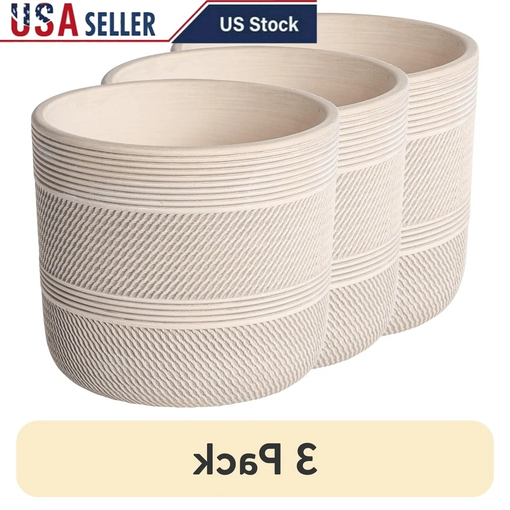 3 Pack 8" Round Ceramic Planter with Drainage Plug Sturdy Grooved Design Indoor Plant Pot Succulents Flowers Home Décor
3 Pack 8" Round Ceramic Planter with Drainage Plug Sturdy Grooved Design Indoor Plant Pot Succulents Flowers Home Décor