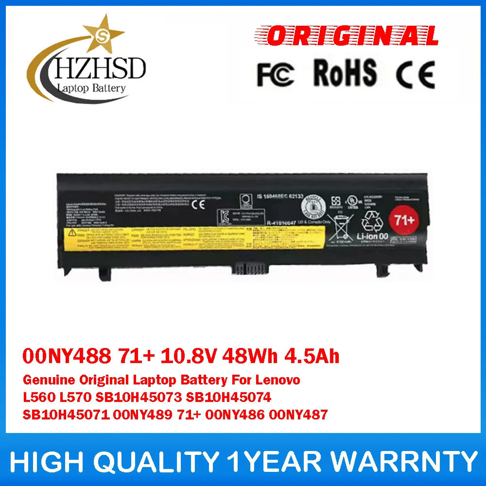00NY488 71+ 10.8V 48Wh 4.5Ah Genuine Original Laptop Battery For Lenovo L560 L570 SB10H45073 SB10H45074 SB10H45071 00NY489 71+
00NY488 71+ 10.8V 48Wh 4.5Ah Genuine Original Laptop Battery For Lenovo L560 L570 SB10H45073 SB10H45074 SB10H45071 00NY489 71+