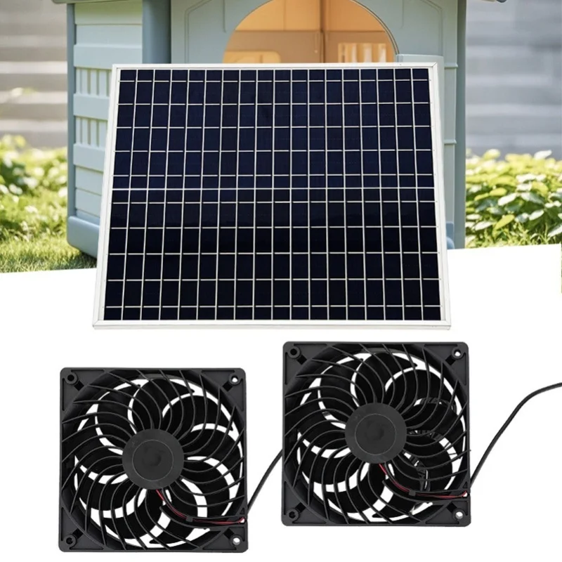 22W Solar Panel Double Exhaust Fan Kit 12V Solar Fan For Chicken Coop Dog House Greenhouse Shed RV
22W Solar Panel Double Exhaust Fan Kit 12V Solar Fan For Chicken Coop Dog House Greenhouse Shed RV