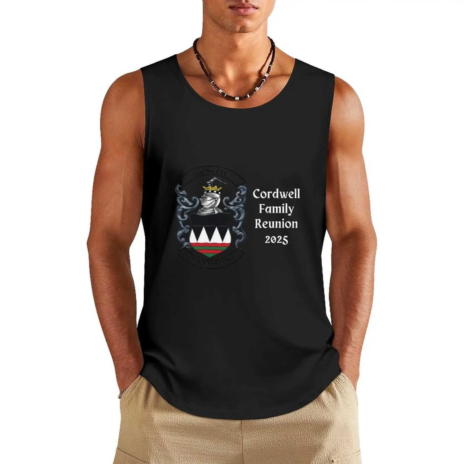 Cordwell Crest White Tank Top summer gym clothes man Gym wear 
Cordwell Crest White Tank Top summer gym clothes man Gym wear