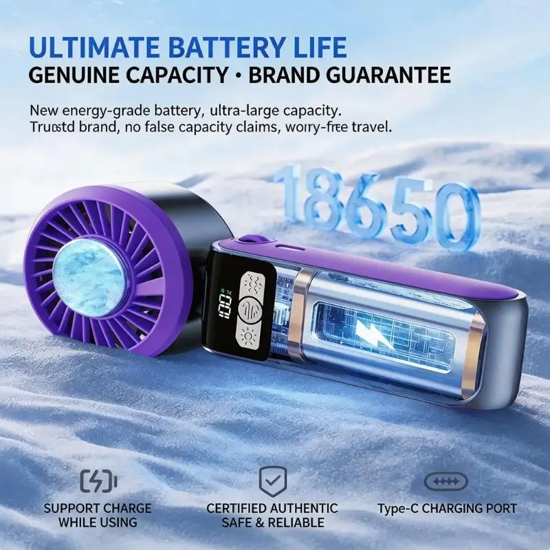 Portable Neck Fan With 100 Speeds Level And Ice Cooling Technology For Outdoor Sports And Office Use H8WD
Portable Neck Fan With 100 Speeds Level And Ice Cooling Technology For Outdoor Sports And Office Use H8WD