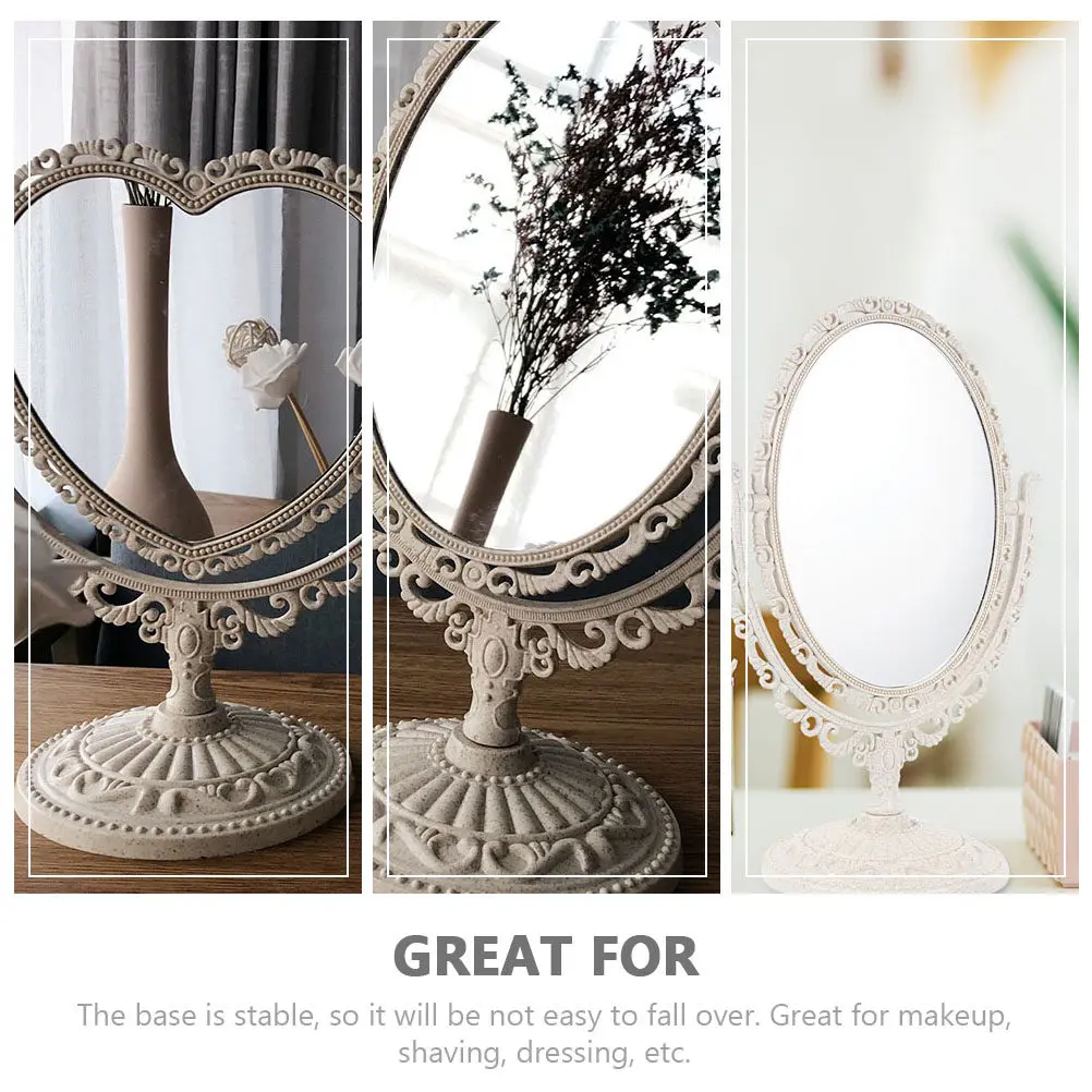 Набор из 2 вращающихся зеркал для макияжа в винтажном стиле, настольное косметическое зеркало для туалетного столика, декор для ванной комнаты, инструмент для макияжа для девушек
Набор из 2 вращающихся зеркал для макияжа в винтажном стиле, настольное косметическое зеркало для туалетного столика, декор для ванной комнаты, инструмент для макияжа для девушек