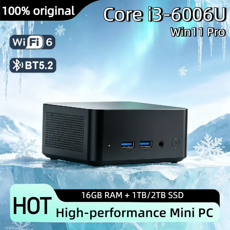 Intel Core i3 6006U Windows 11 Pro Mini PC 16GB RAM 1TB/2TB M.2 NVMe SSD WiFi 6 BT5.2 4K Desktop Computer Low Power
Intel Core i3 6006U Windows 11 Pro Mini PC 16GB RAM 1TB/2TB M.2 NVMe SSD WiFi 6 BT5.2 4K Desktop Computer Low Power