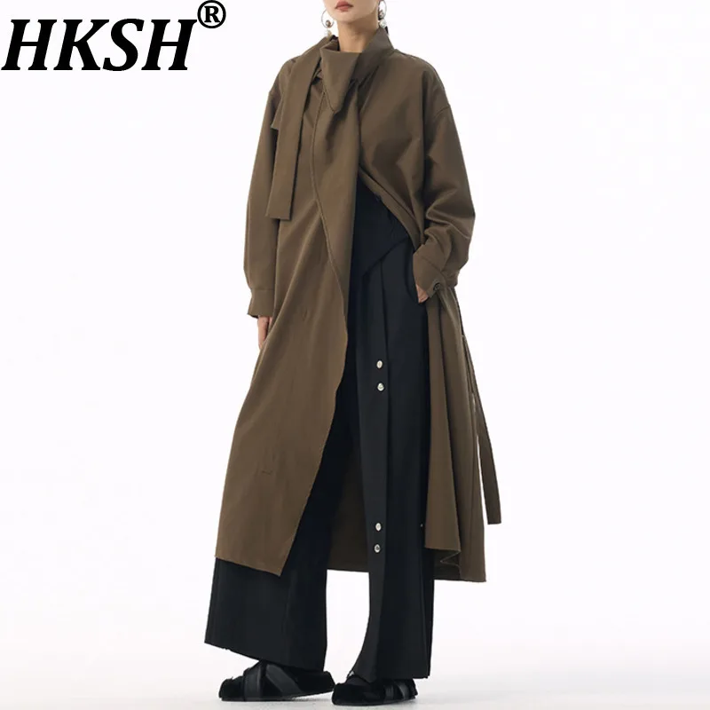 HKSH Spring Autumn New Women's Long Trench Coat Asymmetrical Niche Design Solid Color Temperament High-end Trendy Jacket HK16083
HKSH Spring Autumn New Women's Long Trench Coat Asymmetrical Niche Design Solid Color Temperament High-end Trendy Jacket HK16083