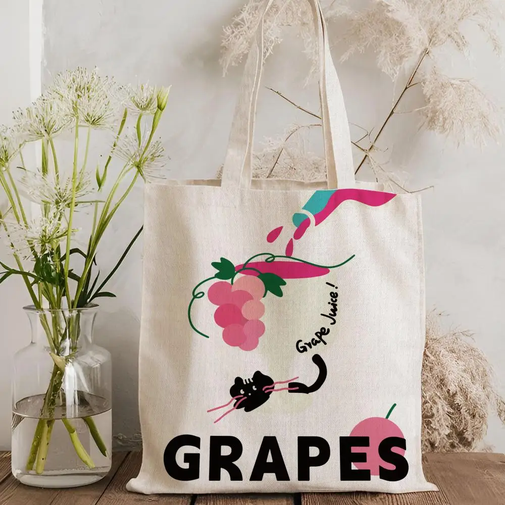 ins grape black cat Storage Bags Canvas Double-Sided Print Tote Bag Large Capacity Shoulder Fashion Shopping Handbag
ins grape black cat Storage Bags Canvas Double-Sided Print Tote Bag Large Capacity Shoulder Fashion Shopping Handbag