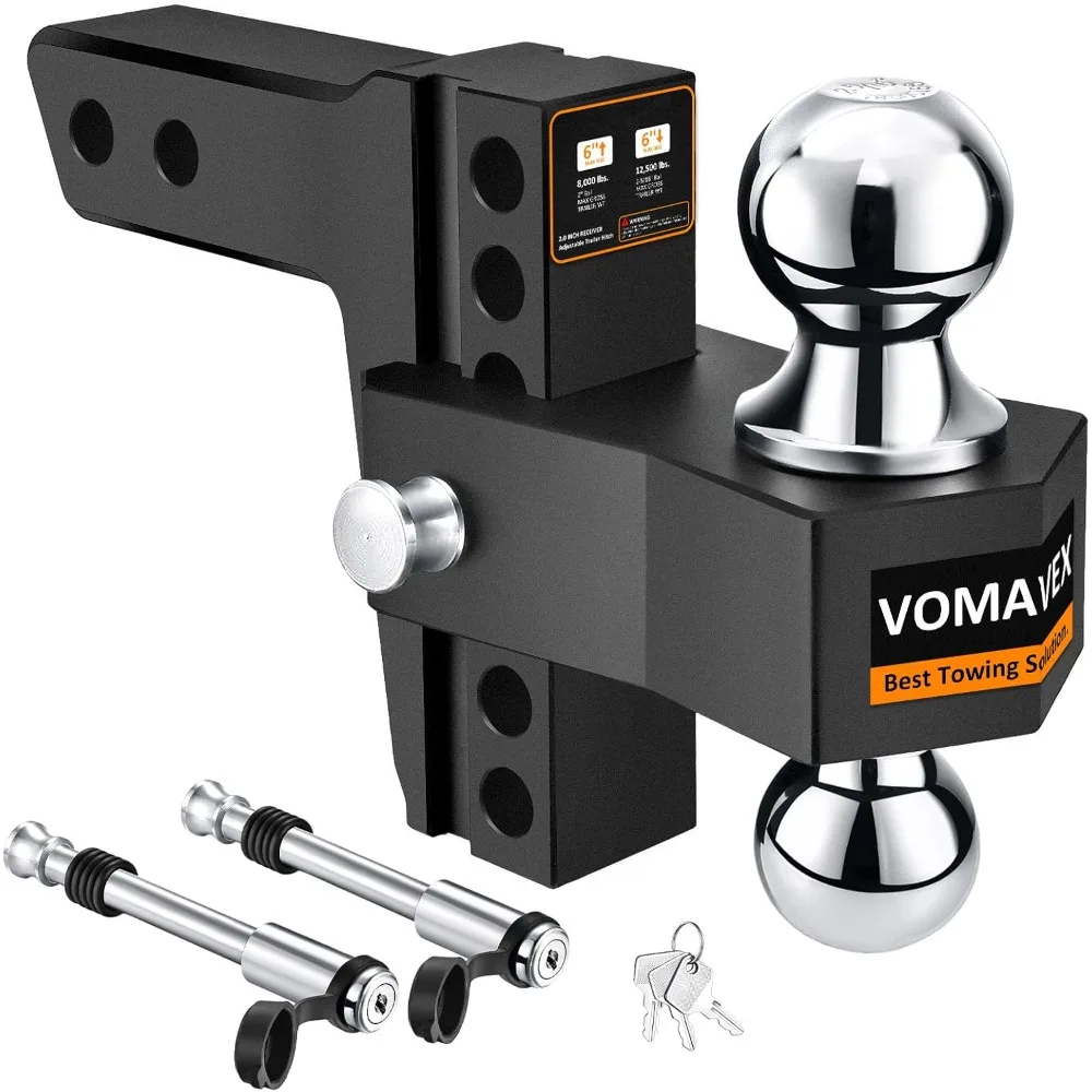 Adjustable Trailer Hitch-Drop Hitch Fits 2-Inch Receiver -6" Drop/Rise Tow Hitch with 2" and 2-5/16" Tow Balls-12,500GTW with Do
Adjustable Trailer Hitch-Drop Hitch Fits 2-Inch Receiver -6" Drop/Rise Tow Hitch with 2" and 2-5/16" Tow Balls-12,500GTW with Do