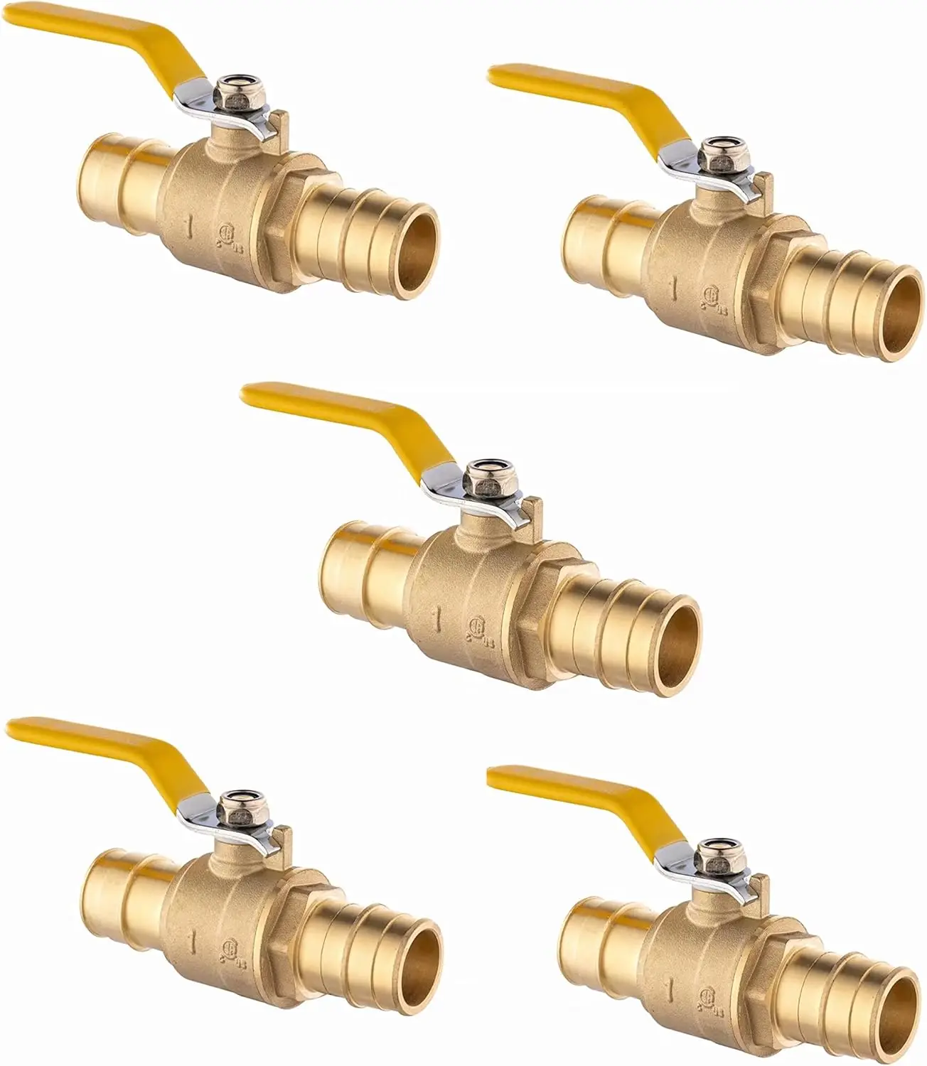 5-Pack Brass Ball Valve for Pex-A Pipe Connection, ASTM F1960, Yellow Level
5-Pack Brass Ball Valve for Pex-A Pipe Connection, ASTM F1960, Yellow Level