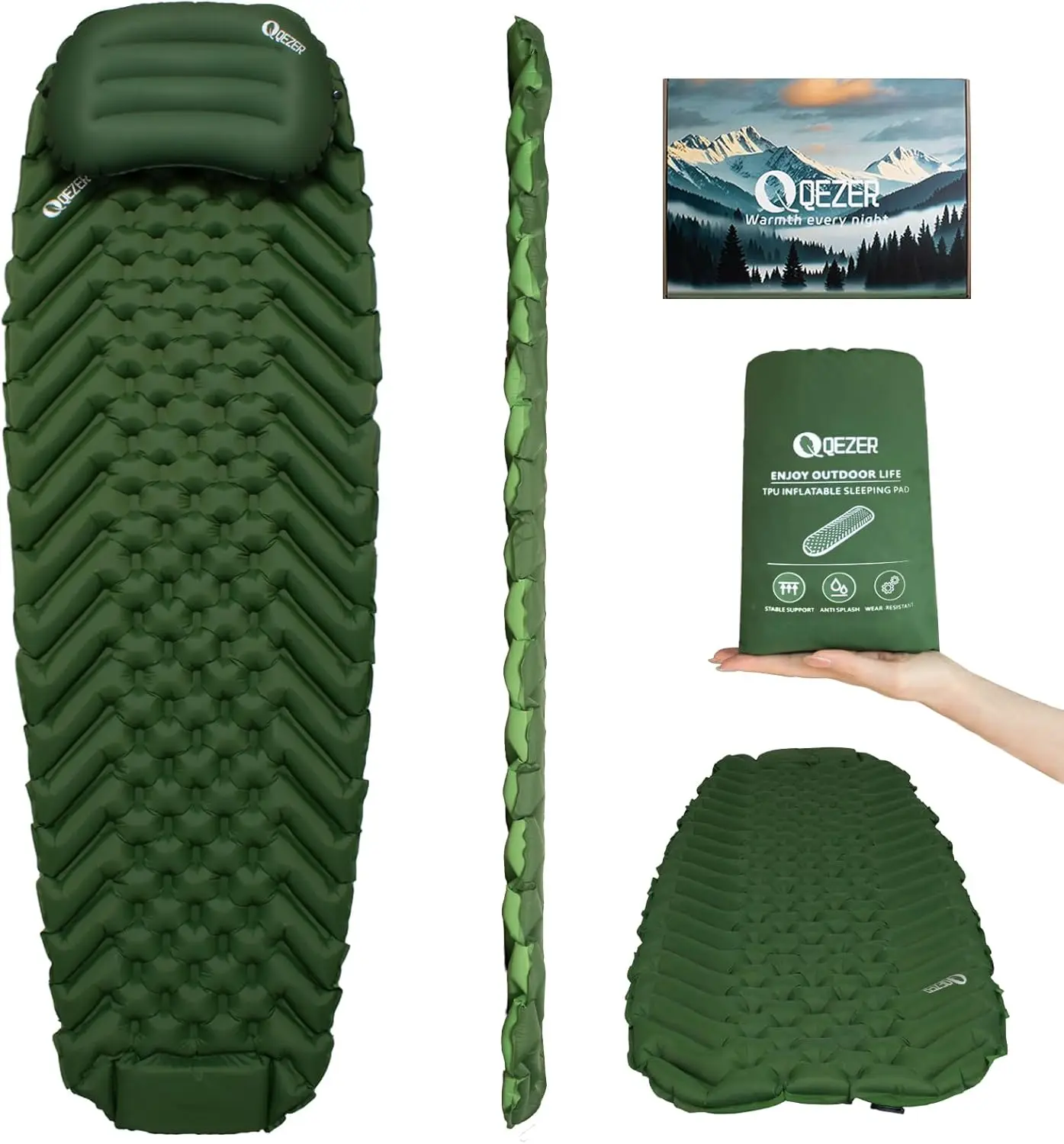 Ultralight Backpacking Sleeping Pad with Inflatable Neck Pillow, Lightweight for Camping, Hiking, Car Travel - Durable &
Ultralight Backpacking Sleeping Pad with Inflatable Neck Pillow, Lightweight for Camping, Hiking, Car Travel - Durable &