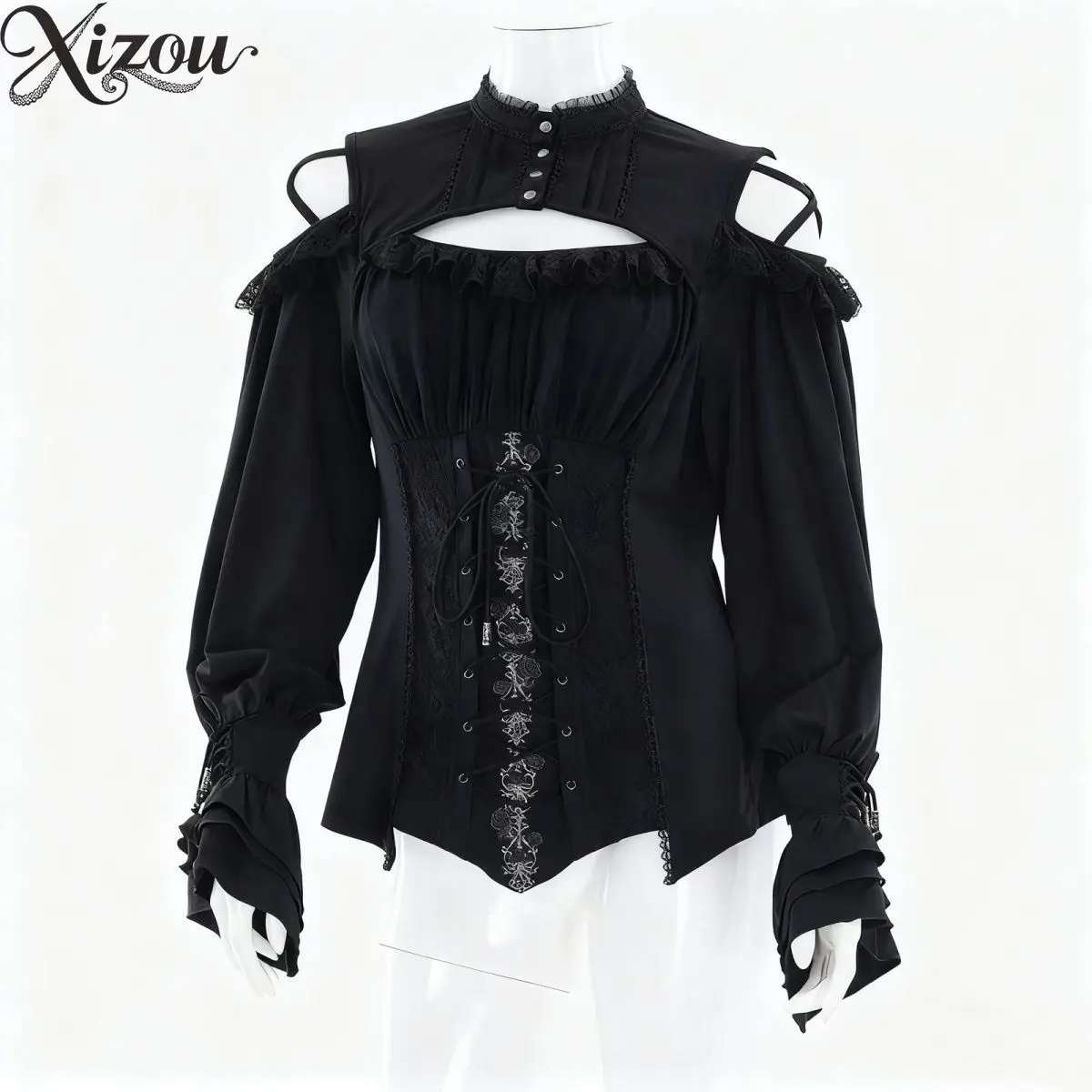 Gothic Y2k Chiffon Shirt Dark Punk Style Sweet Cool Waist-Slimming Lolita Shirts Spring Autumn Women's Long Sleeve Tops
Gothic Y2k Chiffon Shirt Dark Punk Style Sweet Cool Waist-Slimming Lolita Shirts Spring Autumn Women's Long Sleeve Tops