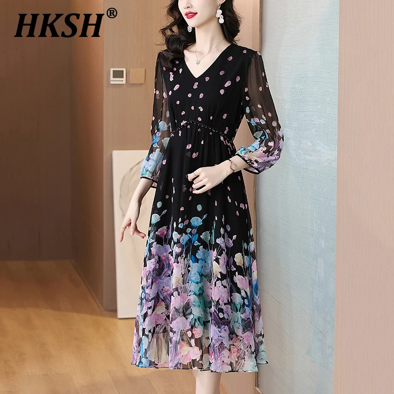 HKSH 2025 Summer New Women Tide Stylish French Gentle Fashion Elegant Printed V-neck Waist Cinching Slimming Floral Dress HK6212
HKSH 2025 Summer New Women Tide Stylish French Gentle Fashion Elegant Printed V-neck Waist Cinching Slimming Floral Dress HK6212