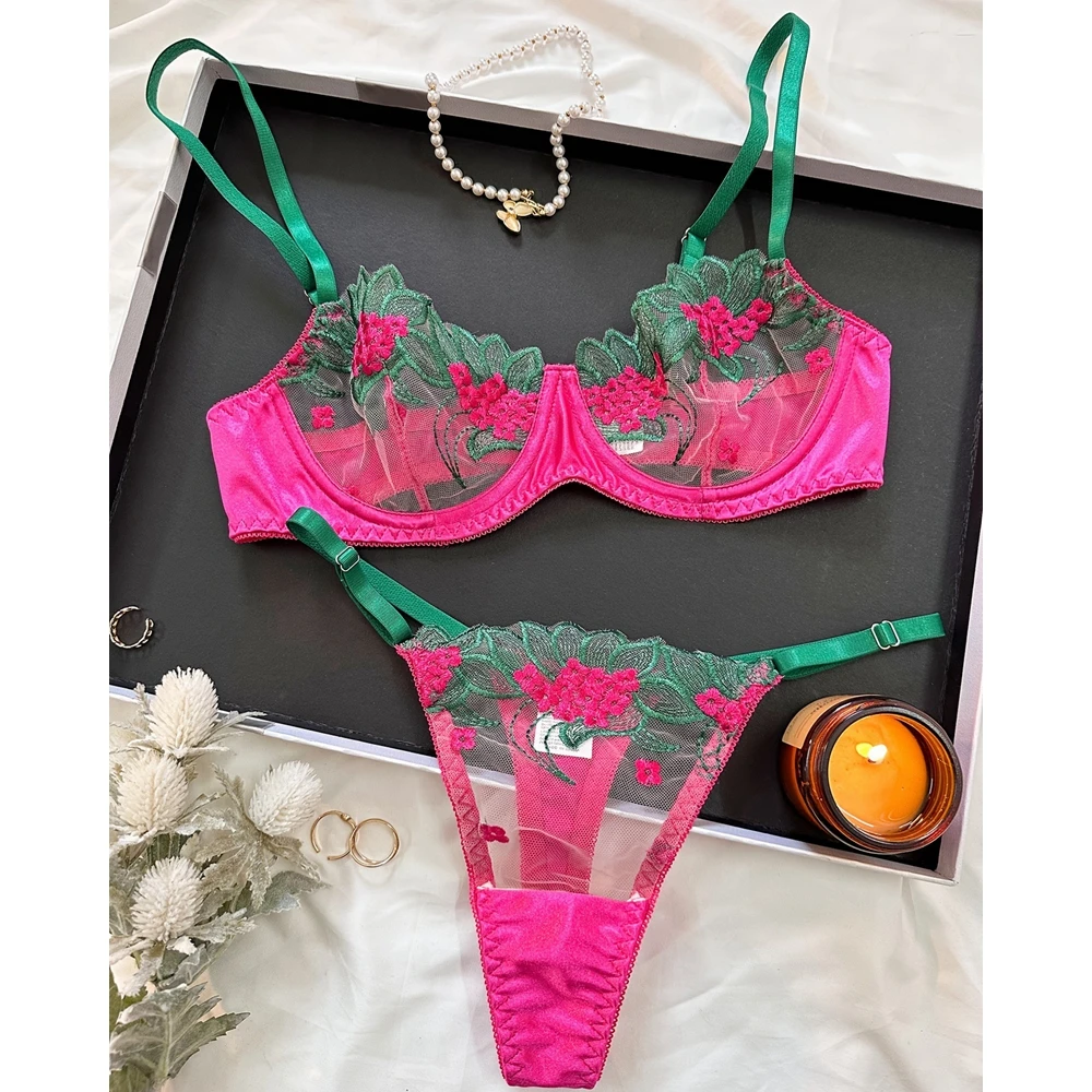 Women Sheer Mesh Floral Embroidery See Through Sexy Lingerie Set Spring Femme Underwear Women Set Sexy Bra Set Body Lingerie
Women Sheer Mesh Floral Embroidery See Through Sexy Lingerie Set Spring Femme Underwear Women Set Sexy Bra Set Body Lingerie