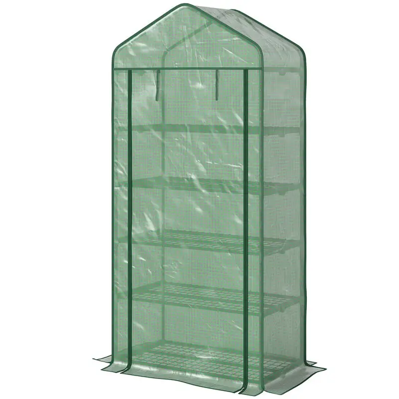 Outsunny 5 Tier Mini Greenhouse, Small Portable Greenhouse with PE Cover, Roll-Up Zippered Door, 76" x 35.4" x 19.3", Green
Outsunny 5 Tier Mini Greenhouse, Small Portable Greenhouse with PE Cover, Roll-Up Zippered Door, 76" x 35.4" x 19.3", Green