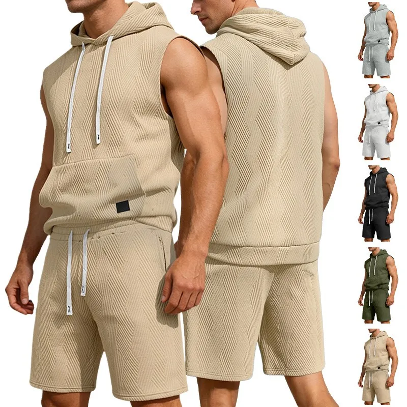 Casual Light Beige Hoodie Sleeveless Vest Hooded Sweatshirt Textured Knit Solid Color Relaxed Fit Olive Green Pullover Front
Casual Light Beige Hoodie Sleeveless Vest Hooded Sweatshirt Textured Knit Solid Color Relaxed Fit Olive Green Pullover Front