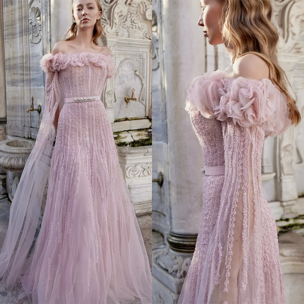 Customized Elegant Light Purple Organza Evening Dress Delicate Strapless Off the Shoulder Long Sleeves Flowers Cocktail Dress
Customized Elegant Light Purple Organza Evening Dress Delicate Strapless Off the Shoulder Long Sleeves Flowers Cocktail Dress