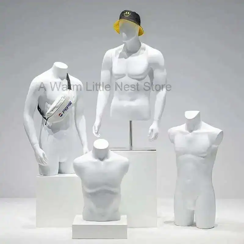 Man Small Half Body Mannequins Shelf Clothing Store Male Fake Body Mannequin Props with Metal Base Fashion Window Display Stand
Man Small Half Body Mannequins Shelf Clothing Store Male Fake Body Mannequin Props with Metal Base Fashion Window Display Stand