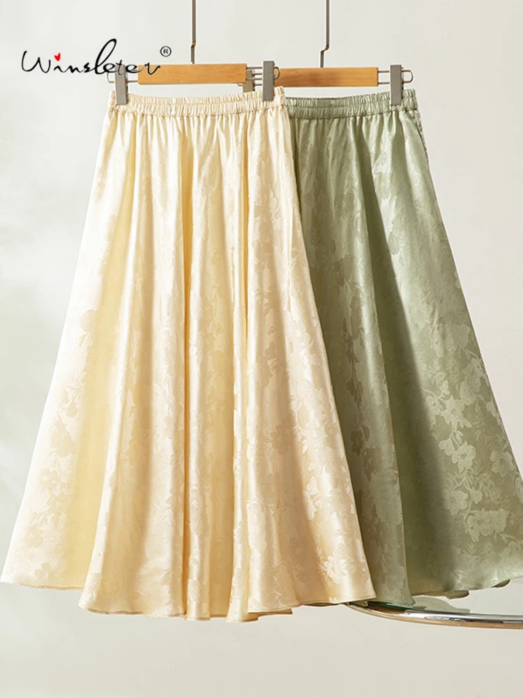Winsleter- Women 100%Real Silk Elegant Skirts, High Waist Jacquard, Retro Temperament Loose A-line Skirt, 2025 Summer B54821CC
Winsleter- Women 100%Real Silk Elegant Skirts, High Waist Jacquard, Retro Temperament Loose A-line Skirt, 2025 Summer B54821CC