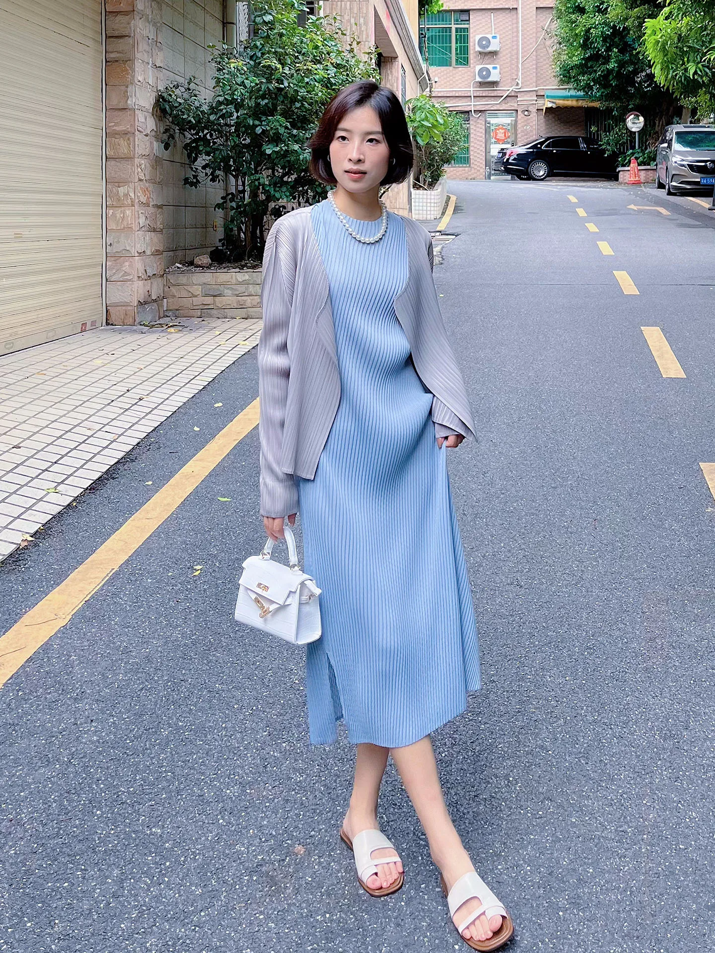 Summer Long Sleeve Sun Protection Open Cardigan Blue Vest Skirt Pleated Women's Fashion Set Polyester round Neck Short Sleeve
Summer Long Sleeve Sun Protection Open Cardigan Blue Vest Skirt Pleated Women's Fashion Set Polyester round Neck Short Sleeve