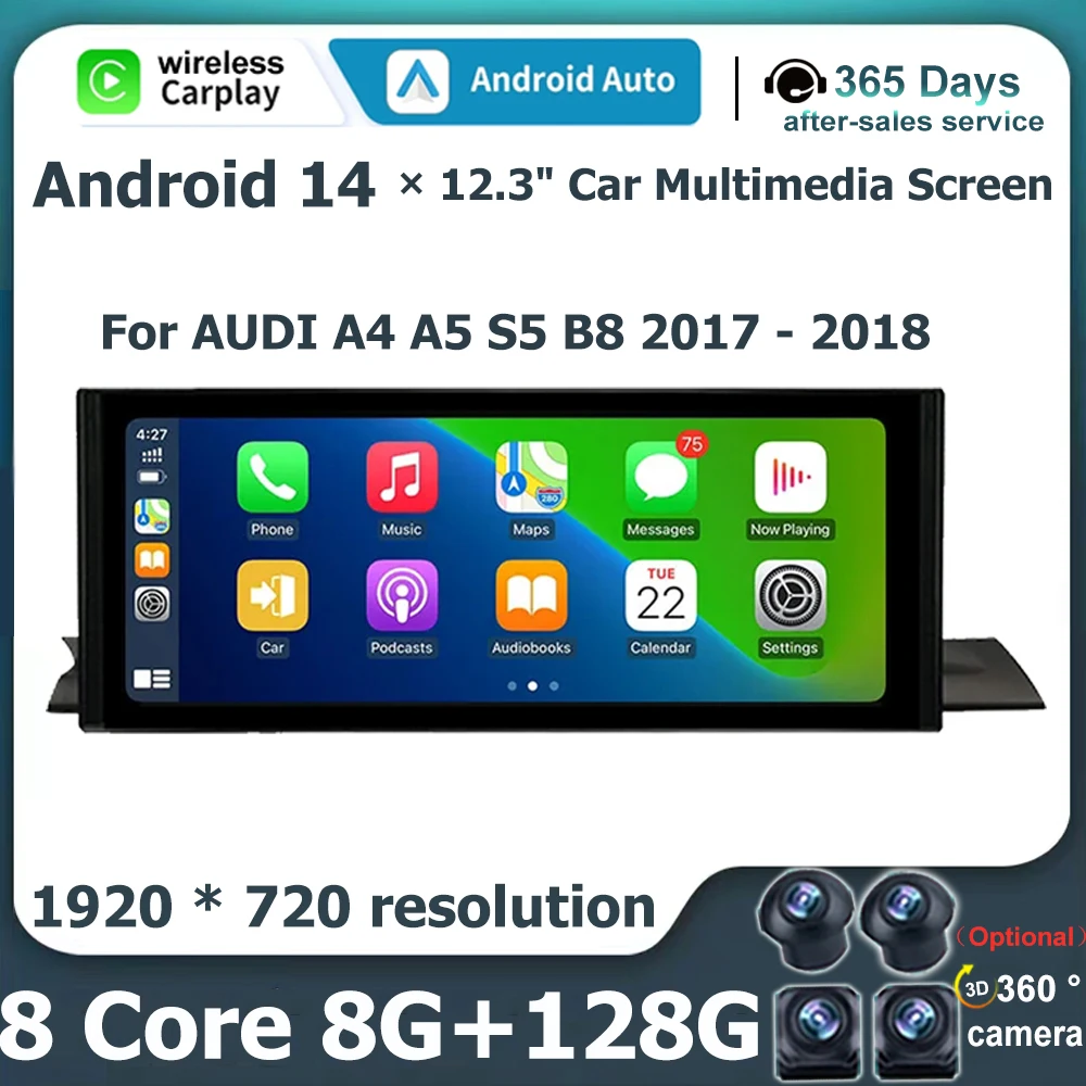 12.3" For AUDI A4 A5 S5 B8 2017 - 2018 Android 14 Stereo AUTO Car Video Players GPS Navigation Carplay Multimedia Factory Price
12.3" For AUDI A4 A5 S5 B8 2017 - 2018 Android 14 Stereo AUTO Car Video Players GPS Navigation Carplay Multimedia Factory Price