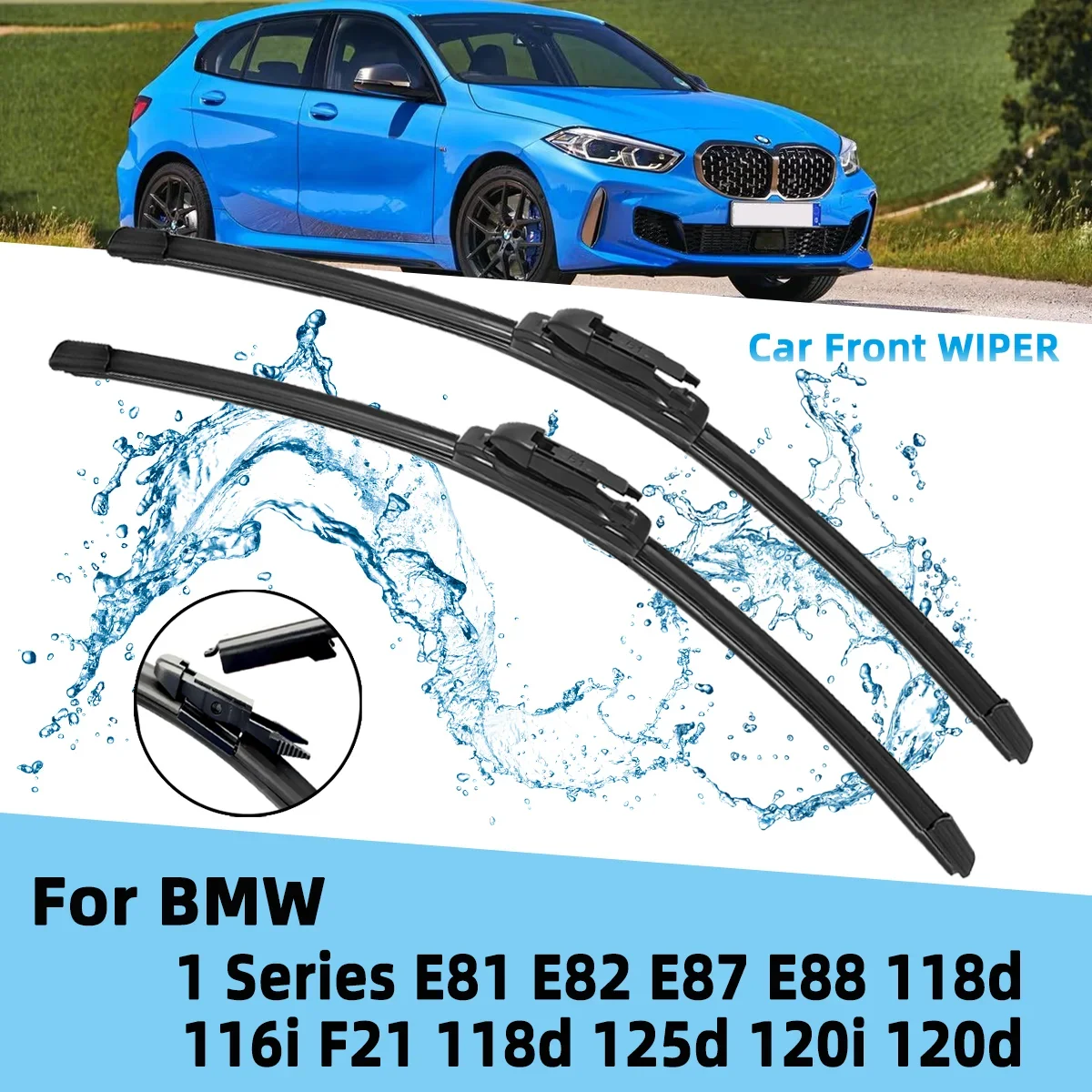 Front Wiper Accessorie Double Rubber Car Wipers for BMW 1 Series E81 E82 E87 E88 118d 116i F20 F21 118d 125d 120i 120d 2004-2019
Front Wiper Accessorie Double Rubber Car Wipers for BMW 1 Series E81 E82 E87 E88 118d 116i F20 F21 118d 125d 120i 120d 2004-2019