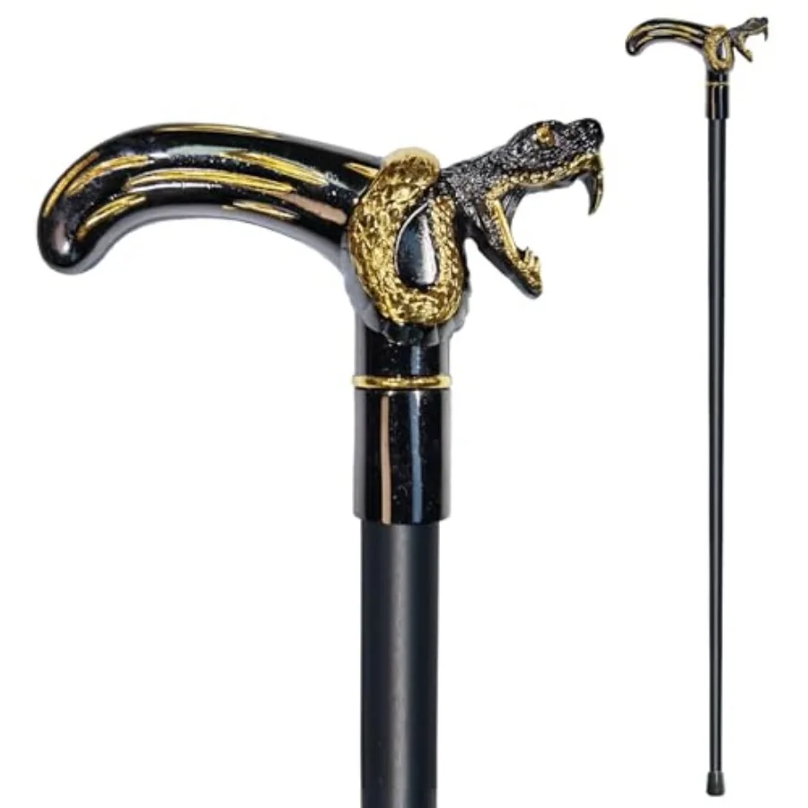 Walking Cane for Men and Women and Seniors - 36.5 Inch Heavy Duty 500+ lbs Capacity, Snake Ergonomic Handle, Decorative and Orn
Walking Cane for Men and Women and Seniors - 36.5 Inch Heavy Duty 500+ lbs Capacity, Snake Ergonomic Handle, Decorative and Orn