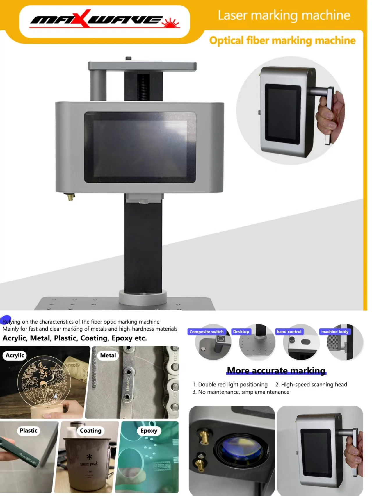 Enclosed fiber laser marking machine Fiber Laser Marking Machine Metal 2 W JPT MAX handehelde Laser UV Marking Machines
Enclosed fiber laser marking machine Fiber Laser Marking Machine Metal 2 W JPT MAX handehelde Laser UV Marking Machines