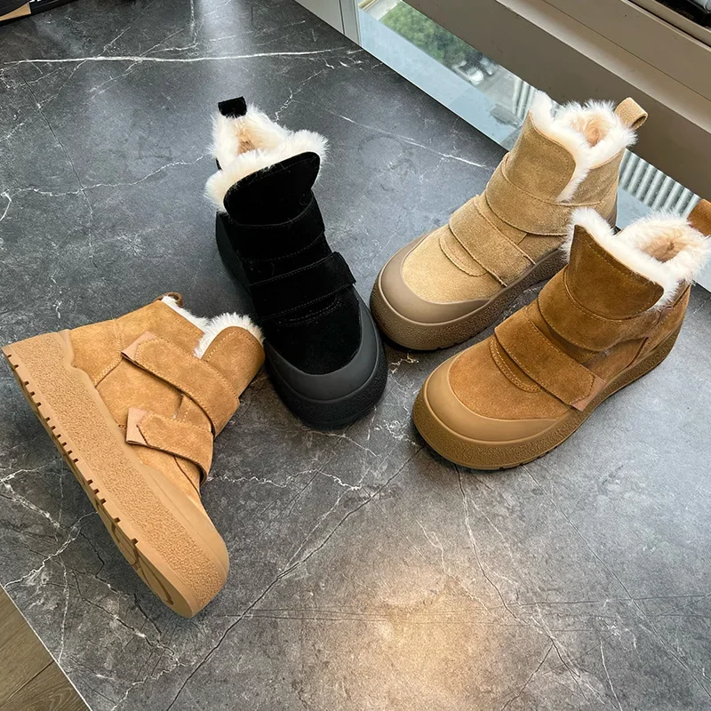Leather Snow Boots Women's Winter New Thick-soled Heightening Velcro Cotton Shoes Casual Versatile Retro Short Sneakers Ins
Leather Snow Boots Women's Winter New Thick-soled Heightening Velcro Cotton Shoes Casual Versatile Retro Short Sneakers Ins
