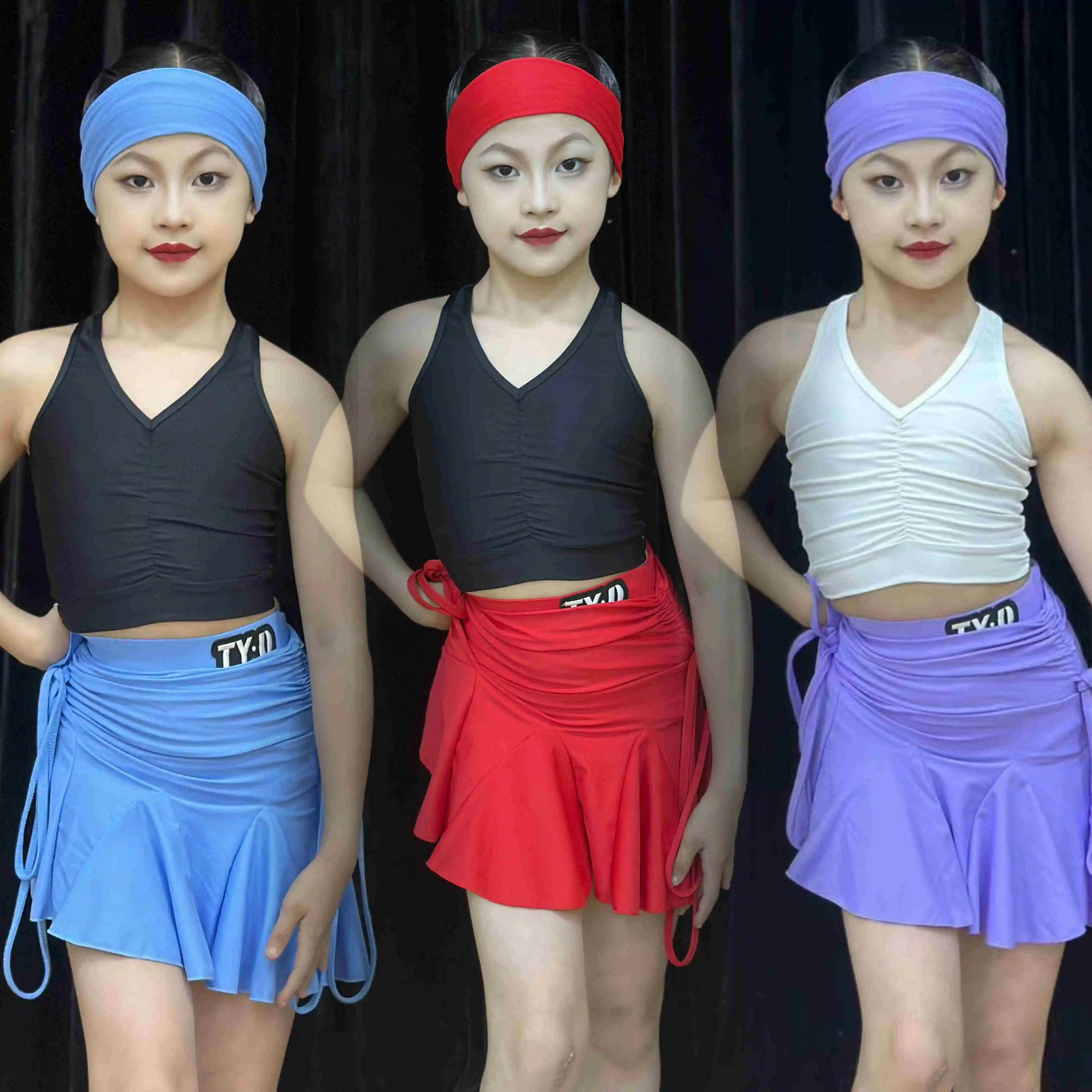 Children Latin Dance Practice Clothes Girls Summer Short Vest Drawstring Skirt Chacha Rumba Samba Dance Training Suit DNV27113
Children Latin Dance Practice Clothes Girls Summer Short Vest Drawstring Skirt Chacha Rumba Samba Dance Training Suit DNV27113