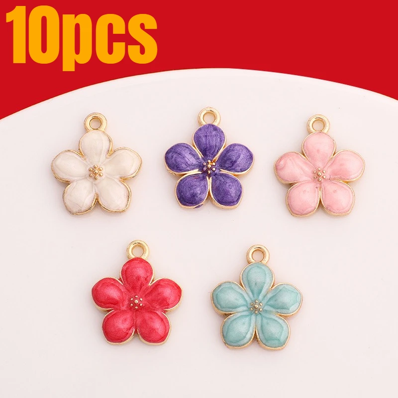 10pcs 17*15mm Cute Enamel Flowers Charms for Jewelry Making Cute Sakura Charms Necklace Keychain Diy Making Accessories
10pcs 17*15mm Cute Enamel Flowers Charms for Jewelry Making Cute Sakura Charms Necklace Keychain Diy Making Accessories