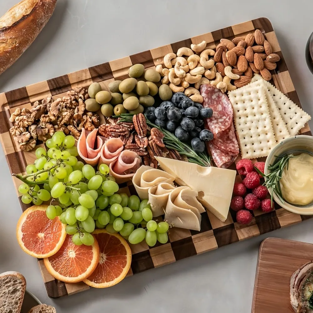 Acacia Wood Chessboard Cutting Board Non Slip Thickened Checkerboard Chopping Board with Groove Rectangular Chopping Block
Acacia Wood Chessboard Cutting Board Non Slip Thickened Checkerboard Chopping Board with Groove Rectangular Chopping Block