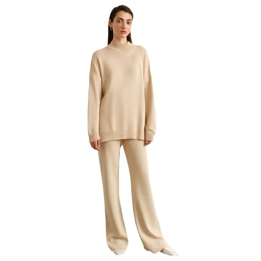 Solid color knitted turtleneck slit sweater set women's 2024 autumn and winter fashion casual lazy sweater set
Solid color knitted turtleneck slit sweater set women's 2024 autumn and winter fashion casual lazy sweater set