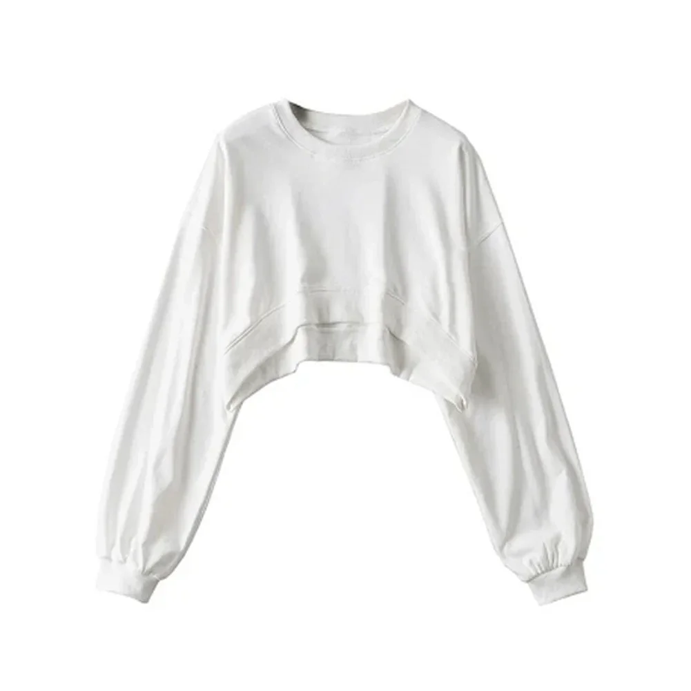 Sweatshirt Cropped Crop Top Pullover Tops Hoodies Korean Long Sleeve Loose Round Neck Solid Color Womens Daily Fashion
Sweatshirt Cropped Crop Top Pullover Tops Hoodies Korean Long Sleeve Loose Round Neck Solid Color Womens Daily Fashion