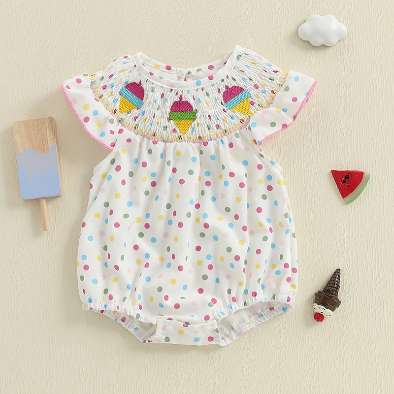 Summer Newborn Playsuit Clothes Baby Girls Rompers Ice Cream Embroidery Round Neck Fly Sleeve Infant Bodysuits Jumpsuits
Summer Newborn Playsuit Clothes Baby Girls Rompers Ice Cream Embroidery Round Neck Fly Sleeve Infant Bodysuits Jumpsuits