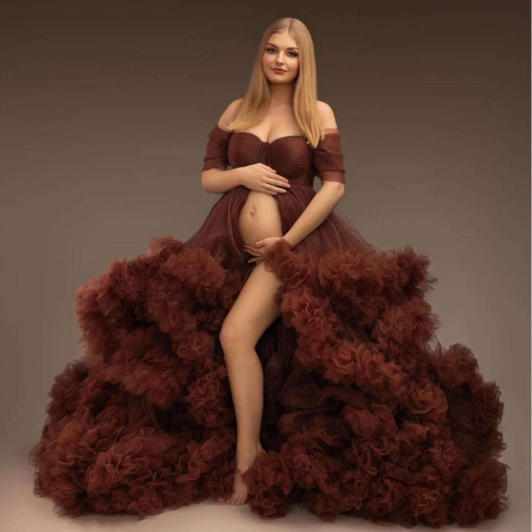 Tulle Prom Dresses Plus Size Boho Maternity Photoshoot Dress Off the Shoulder Baby Shower Gown Photography Props Customized
Tulle Prom Dresses Plus Size Boho Maternity Photoshoot Dress Off the Shoulder Baby Shower Gown Photography Props Customized