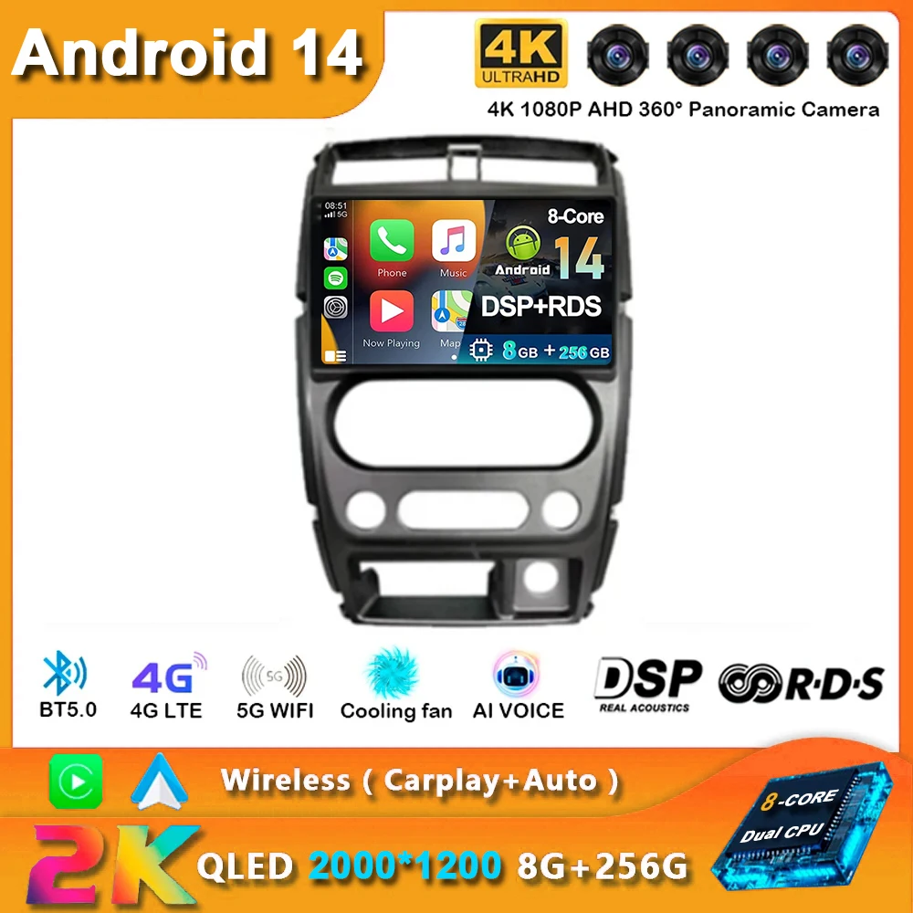 Android 14 Carplay Car Radio For Suzuki Jimny 3 2005 - 2019 Navigation GPS Multimedia Player Stereo WiFi+4G 2 DIN BT 360 camera
Android 14 Carplay Car Radio For Suzuki Jimny 3 2005 - 2019 Navigation GPS Multimedia Player Stereo WiFi+4G 2 DIN BT 360 camera