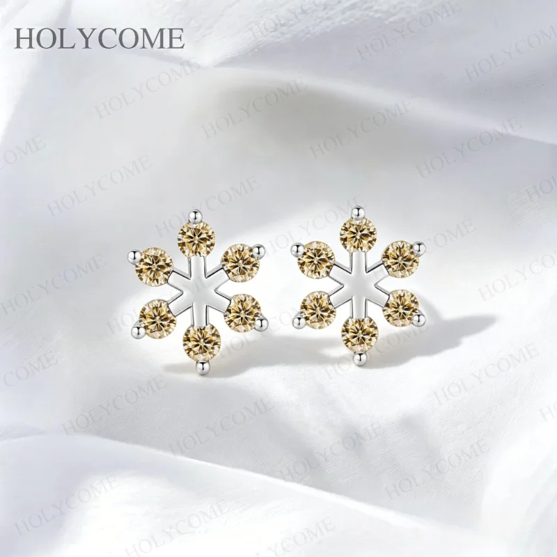 D Color Moissanite Earrings S925 Sterling Silver Snowflake Ear Stud Black/Champagne for Woman Anniversary Party FineJewelry Gift
D Color Moissanite Earrings S925 Sterling Silver Snowflake Ear Stud Black/Champagne for Woman Anniversary Party FineJewelry Gift