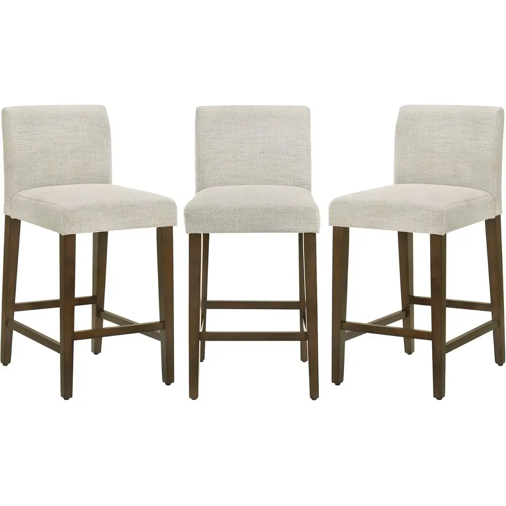 Set of 3, 27 High Upholstered Bar Stools with Ivory Fabric Seat
Set of 3, 27 High Upholstered Bar Stools with Ivory Fabric Seat