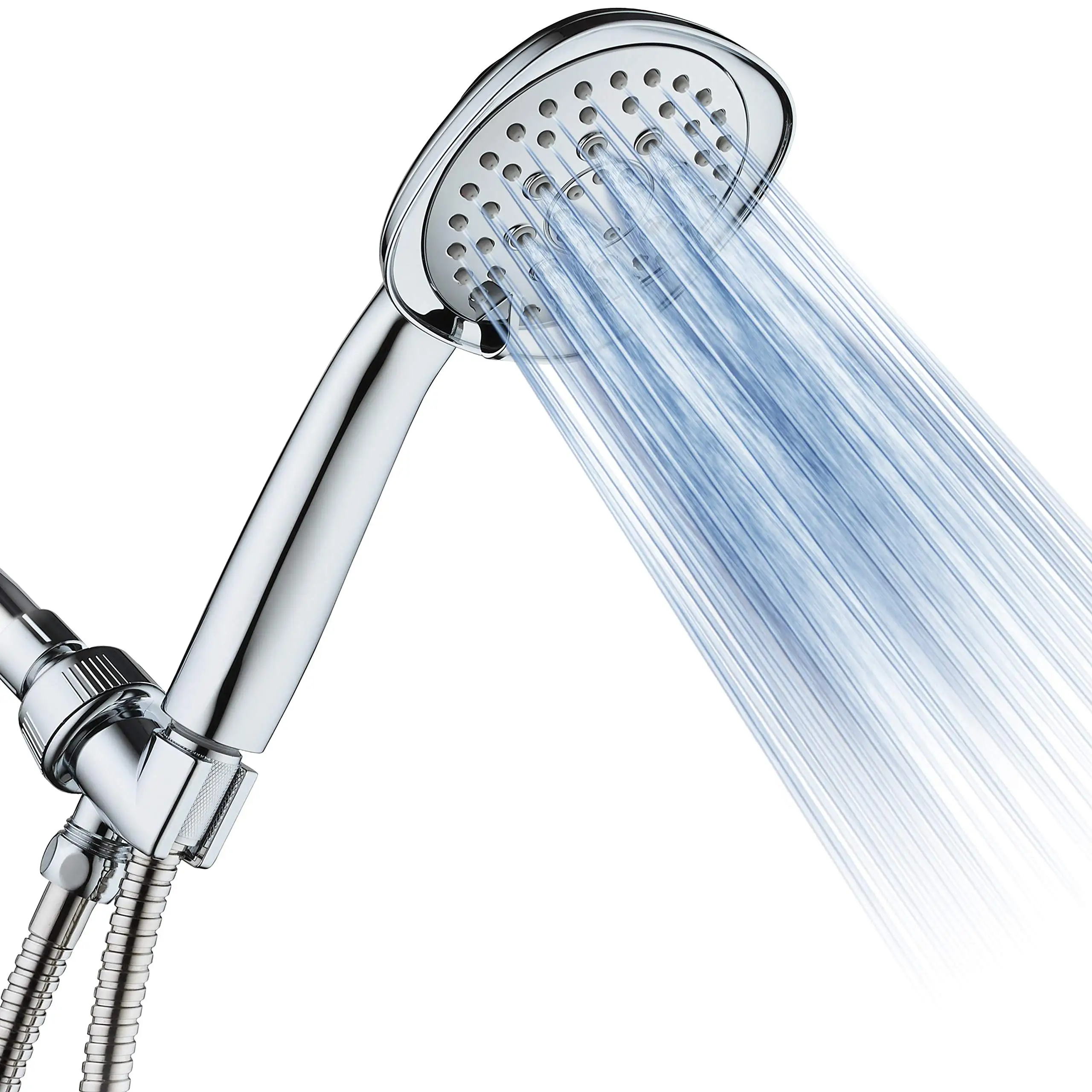 Satin Nickel Square 6-Setting High-Pressure Handheld Shower Head With 72 Inch Stainless Steel Hose
Satin Nickel Square 6-Setting High-Pressure Handheld Shower Head With 72 Inch Stainless Steel Hose