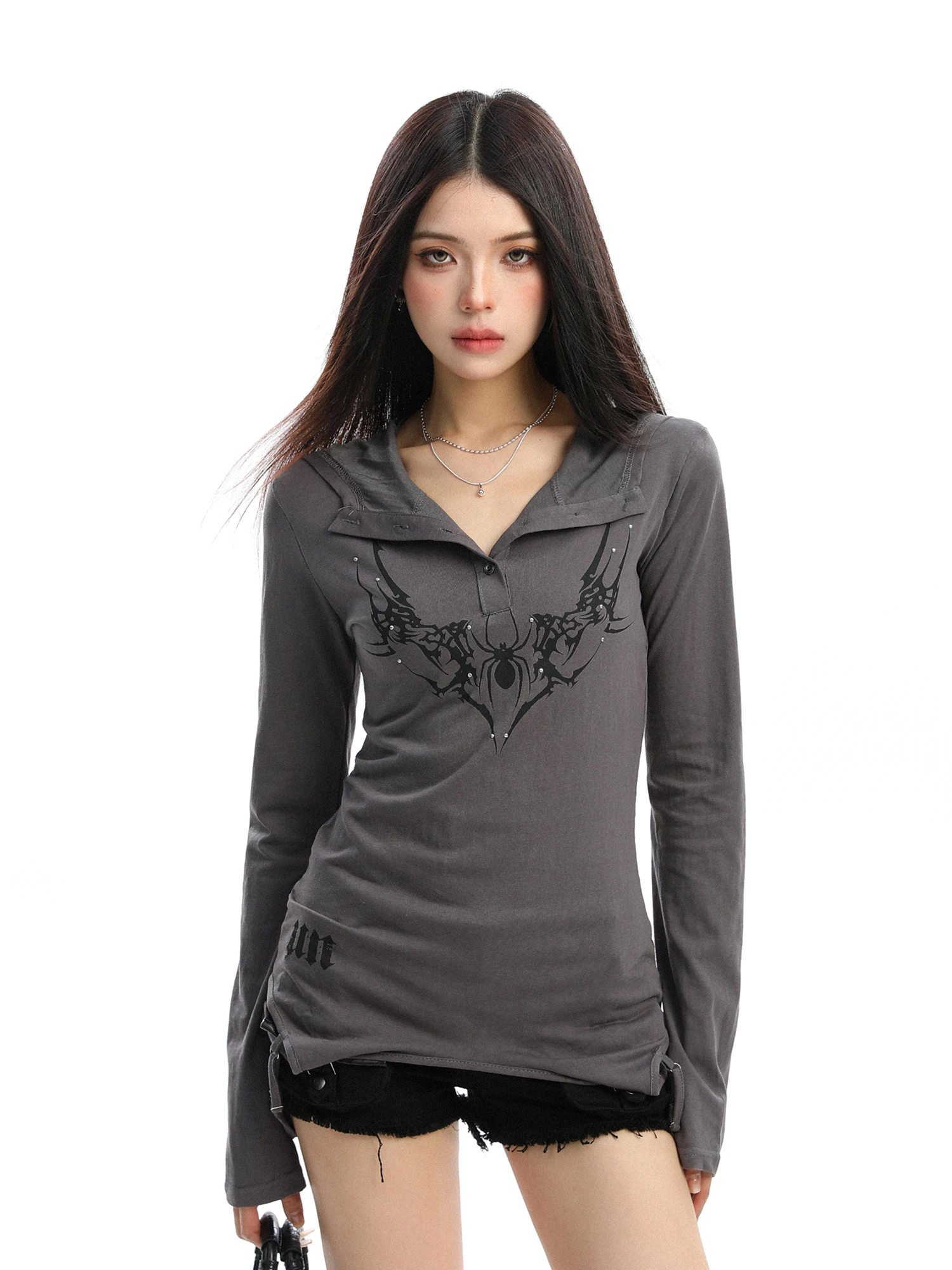 Biggold Design Sense Spicy Girl Rivet Long Sve T-irt Women's Loose Base Layer Top for Autumn Creative Pattern Print
Biggold Design Sense Spicy Girl Rivet Long Sve T-irt Women's Loose Base Layer Top for Autumn Creative Pattern Print