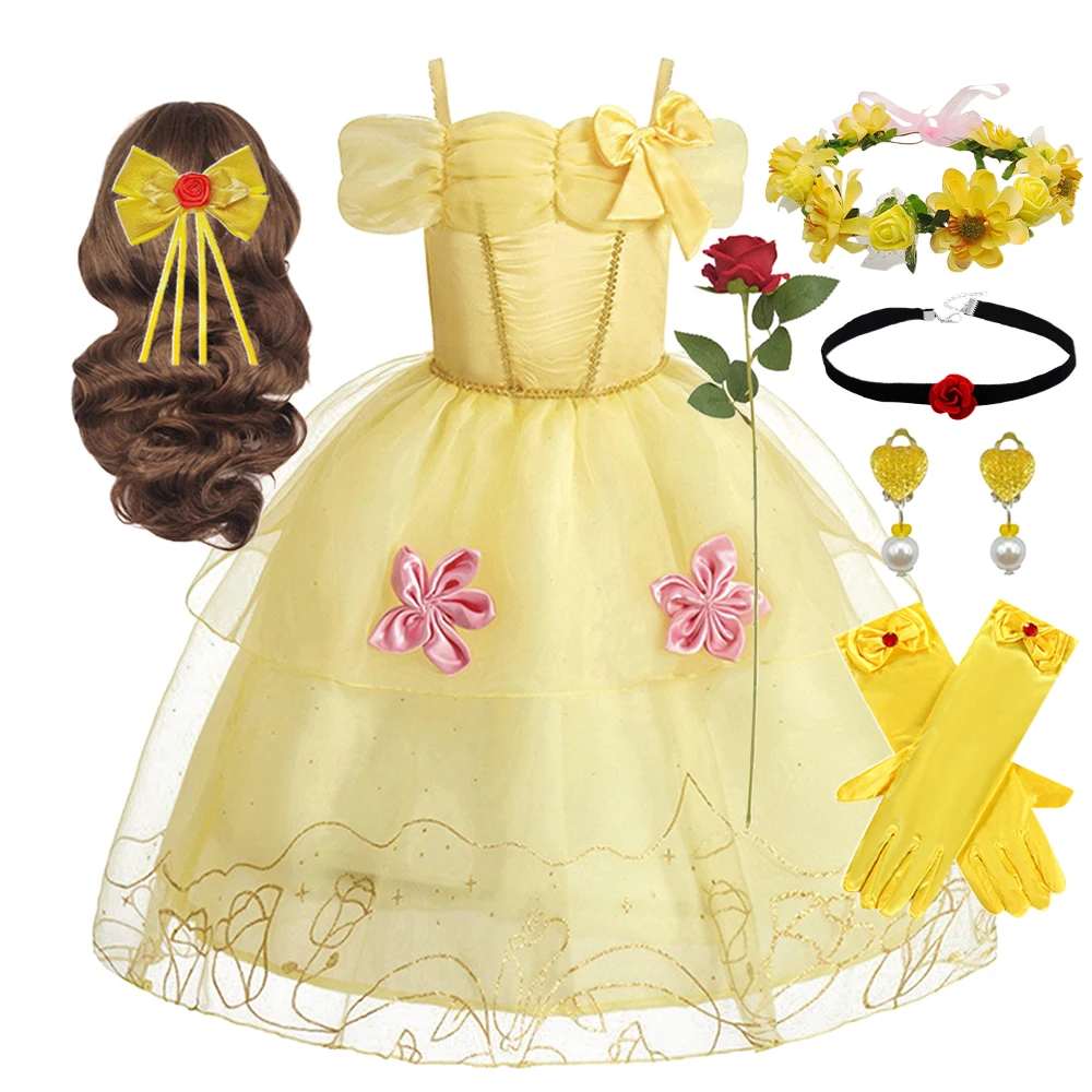 Блестящее желтое платье принцессы Беллы для маленьких девочек, костюм для косплея, на Хэллоуин, день рождения, праздник
Блестящее желтое платье принцессы Беллы для маленьких девочек, костюм для косплея, на Хэллоуин, день рождения, праздник